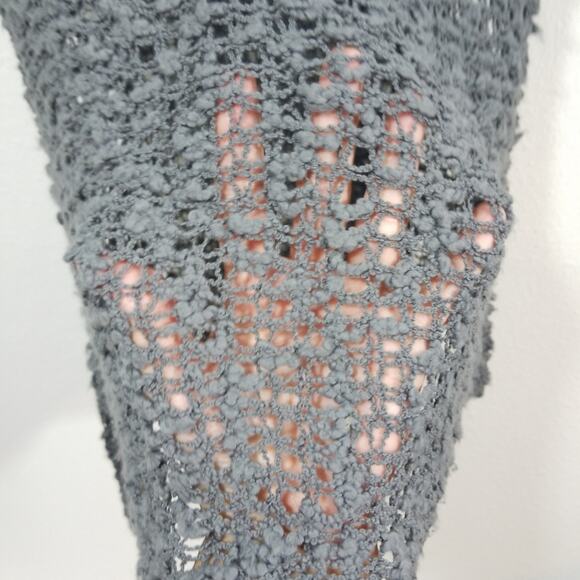 Nomadic Traders charcoal gray sheer chunky Asym sweater S/M - Picture 6 of 8